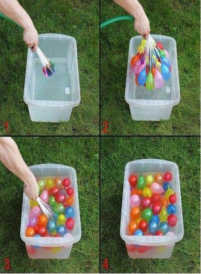 oramsa self sealing Holi Multicolor Magic Water Balloon -Great Holi Festival And Outdoor Water Sports Fun Fill & Tie the Whole Bunch in Just 60 Sec. (6 Bunch with 37 each ie 222 Ballons) - Image 1